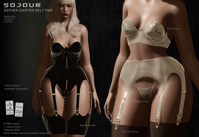 SOJOUR - Esther garter belt - PBR latex - fatpack