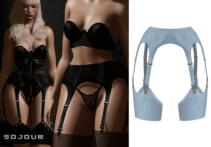 SOJOUR - Esther garter belt - blue