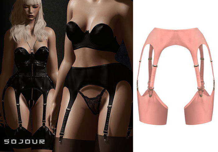 SOJOUR - Esther garter belt - peach