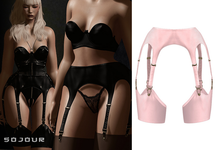 SOJOUR - Esther garter belt - pink