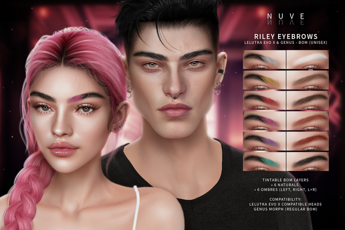 Nuve. Riley Eyebrows - Lelutka Evo X BOM