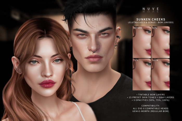 Nuve. Sunken Cheeks -  Genus MORPH Regular BOM