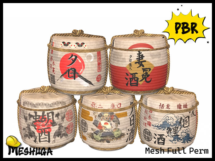 Meshuga PBR Sake Barrels FULL PERM MESH