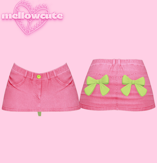 mellowcute-fox denim skirt-barbie