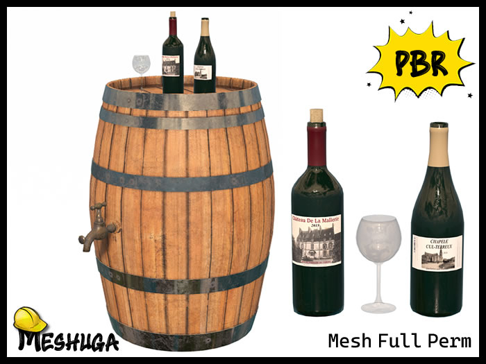 Meshuga PBR Wine Barrel FULL PERM MESH