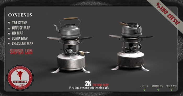 (Efe Design) Tea Stove Fullperm with Script