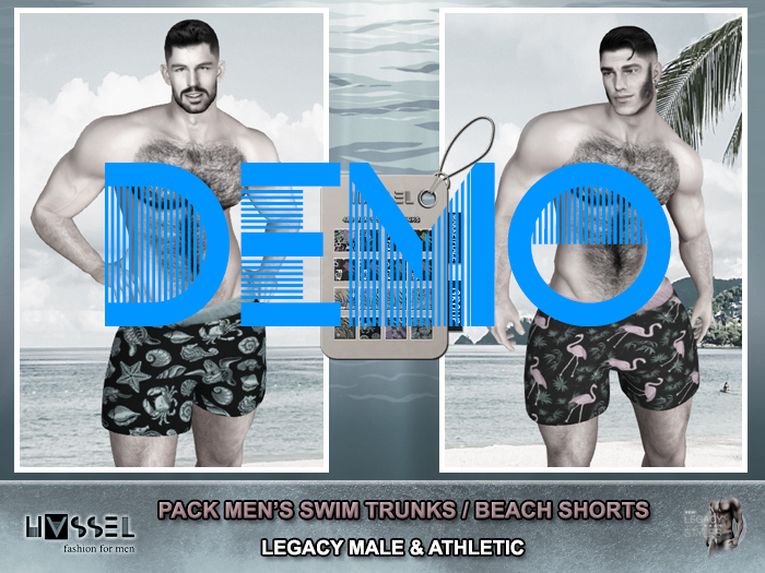 (HASSEL) DEMO MENS SWIM TRUNKS LEGACY MALE, LEGACY ATHLETIC BEACH SHORTS 480 
