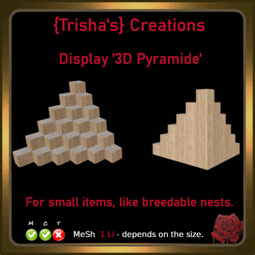 {Trisha's} Mesh Display '3D Pyramide' - 1 Li
