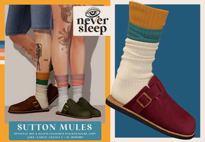 Never Sleep // Sutton Mules // Burgundy