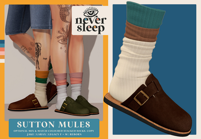 Never Sleep // Sutton Mules // Brown