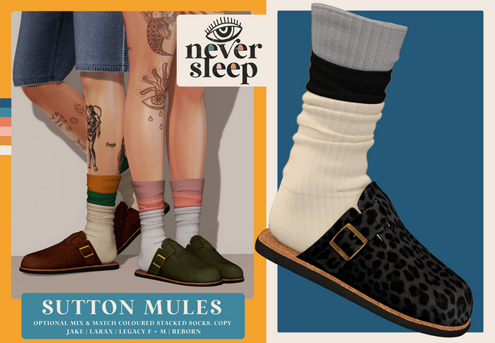 Never Sleep // Sutton Mules // Dark Leopard