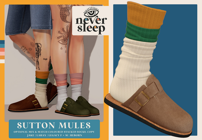 Never Sleep // Sutton Mules // Latte