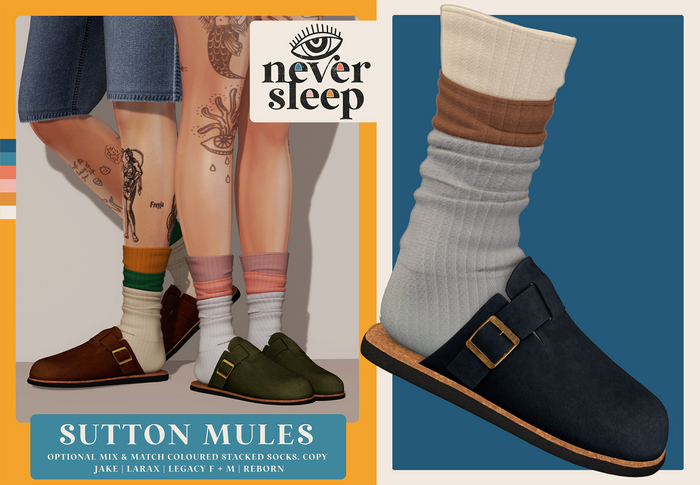 Never Sleep // Sutton Mules // Navy