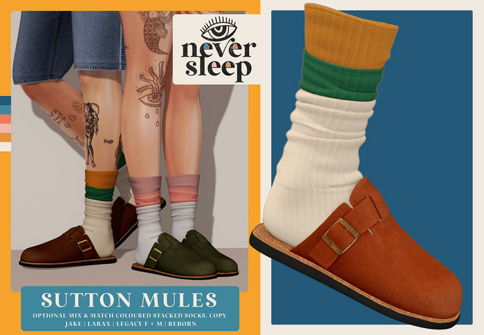 Never Sleep // Sutton Mules // Orange
