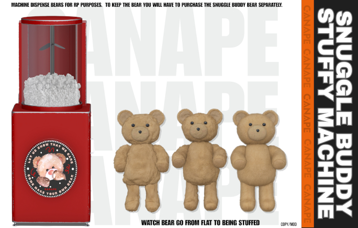 [CANAPE] Snuggle Buddy Stuffy Machine - RED