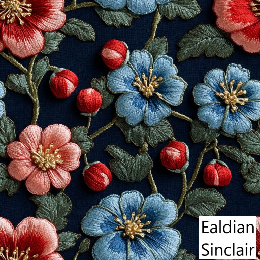 Floral Embroidery Seamless Texture