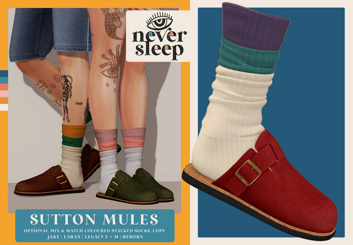 Never Sleep // Sutton Mules // Red