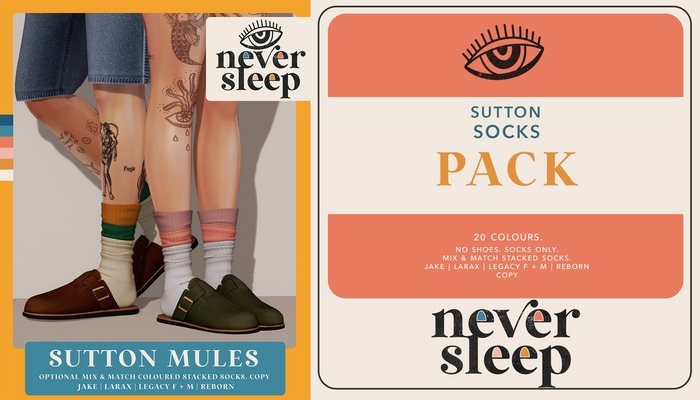 Never Sleep // Sutton Socks // Pack