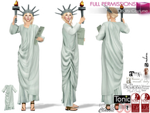 FullPerm New York Miss Liberty Statue Costume Outfit For Maitreya 5.3 LaraX Slink Belleza Tonic Ebody Reborn Legacy