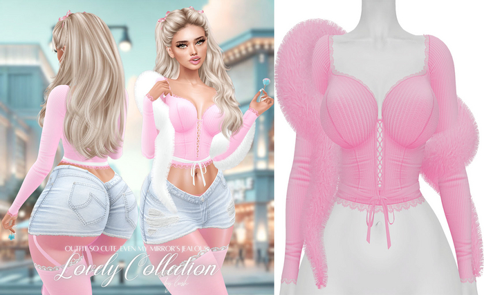 Lush - Lovely Lace Top w/ Fur Candy
