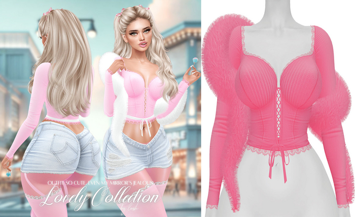 Lush - Lovely Lace Top w/ Fur Barbie