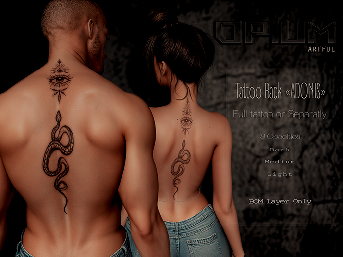 OPIUM Artful _ Tattoo Back "ADONIS"