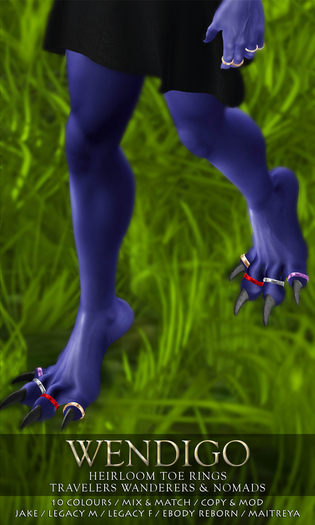 Wendigo - Heirloom Toe Rings TRAVELERS