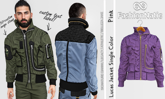 Jacket  Lucas Mens Mauve - Signature Gianni, Belleza Jake, Legacy, Athletic - FashionNatic