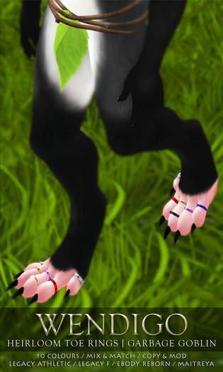Wendigo - Heirloom Toe Rings GARBAGE GOBLIN