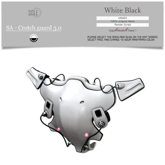 :::SOLE::: SA - Crotch guard 3.0 (White Black)