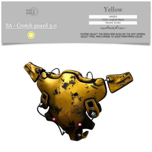 :::SOLE::: SA - Crotch guard 3.0 (Yellow)