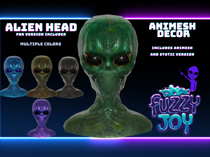 Fuzzyjoy Alien head Animesh Decor All colors
