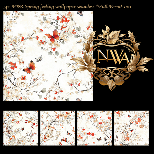 5pc PBR Spring feeling wallpaper seamless *Full Perm* 001