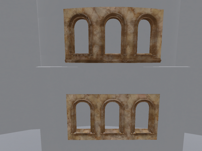 Three windows, straight and curved  - MESH - FULL PERM