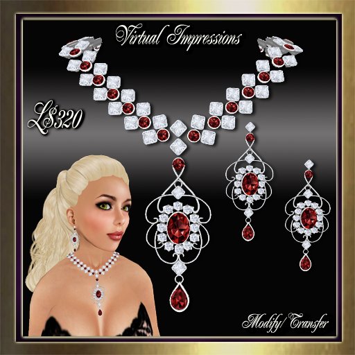 Virtual Impressions Ruth Jewelry Set in Rubies & Diamonds