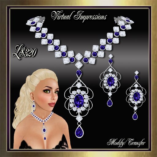 Virtual Impressions Ruth Jewelry Set in Sapphires & Diamonds