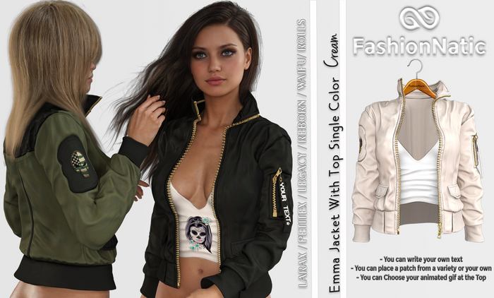 Reborn Jacket with Top Emma Cream 