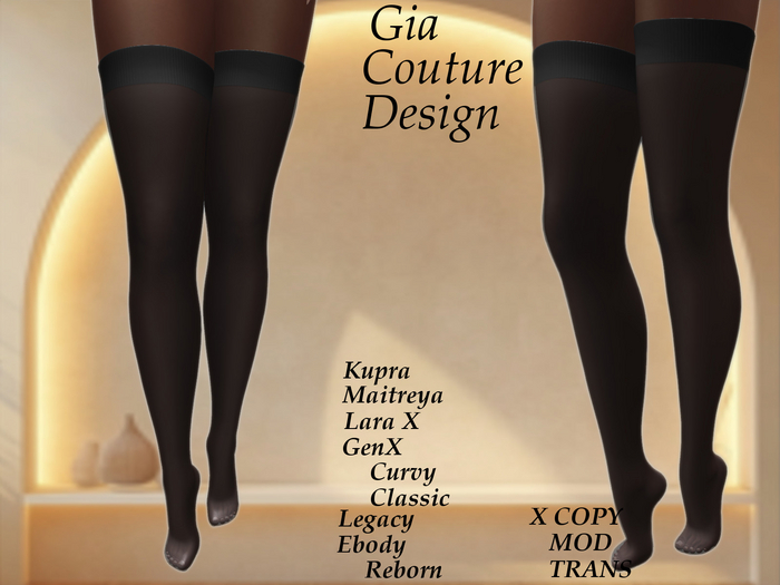 "GCD" Keri Silk Stockings Black