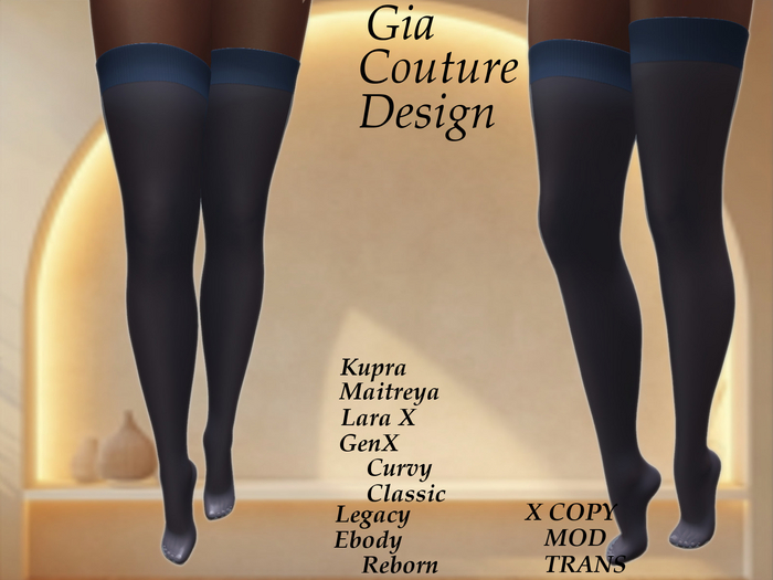 "GCD" Keri Silk Stockings Lapis