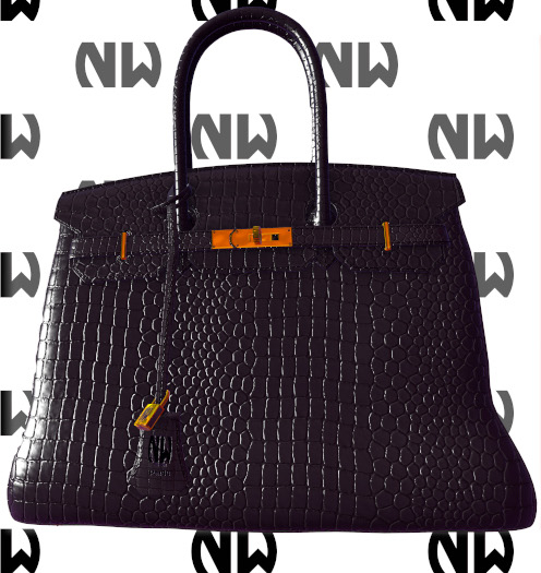 Nana White // Burkin Aligator//Black