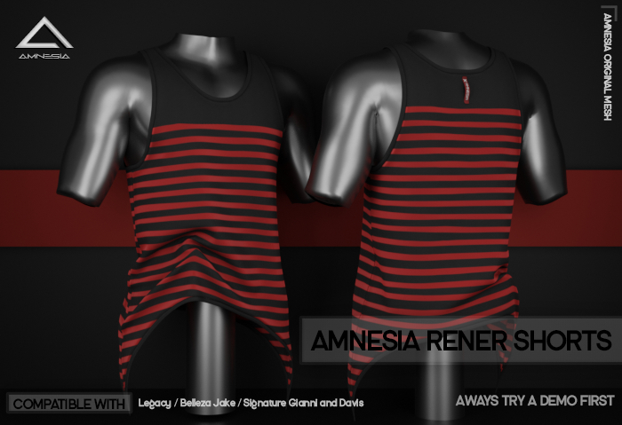# AMNESIA - Davi Tank Top - Red Stripes