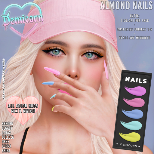 DEMICORN - ALMOND NAILS - PASTEL