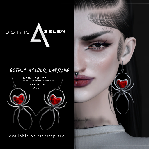 District Seven - Gothic Spider Earring