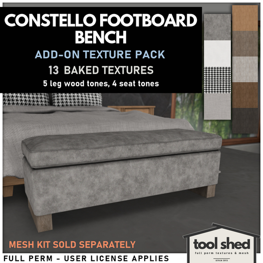 Tool Shed - Constello Footboard Bench Add-On Textures