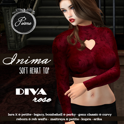 {Poeme} Inima Soft Top (Diva Rose)