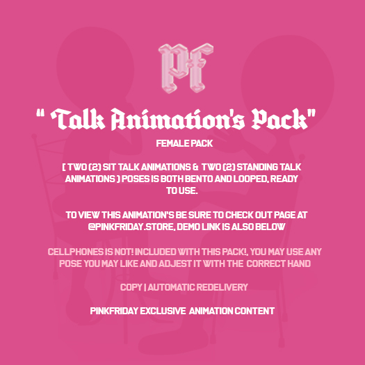 PINK FRIDAY. TALK ANIMATIONS PACK