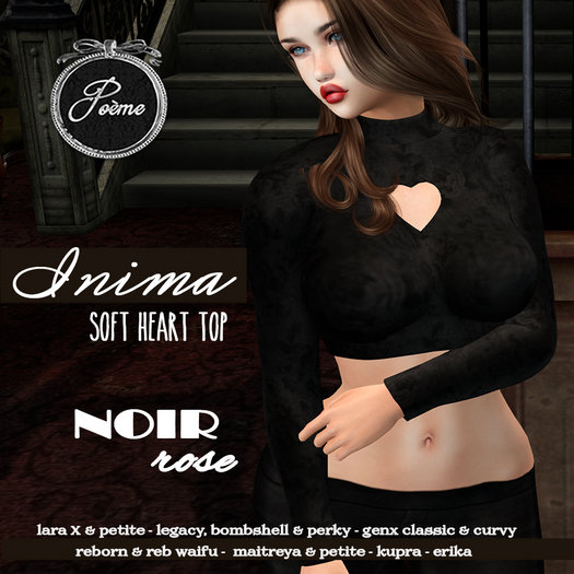 {Poeme} Inima Soft Top (Noir Rose)