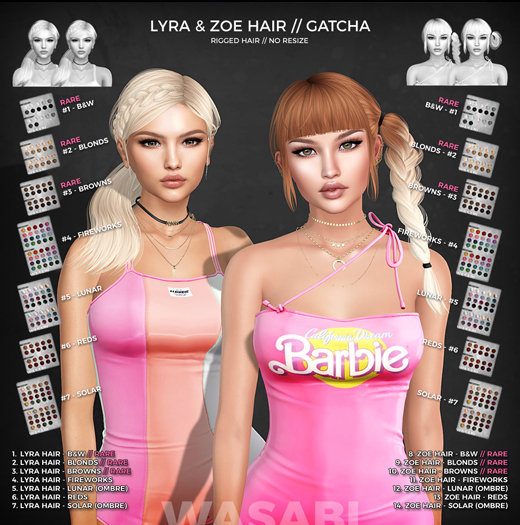 Wasabi // Lyra Mesh Hair - #2 Blonds RARE
