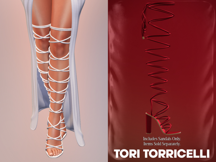 TORI TORRICELLI // Elektra Sandals // Red