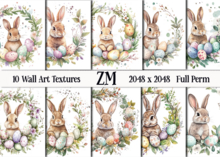 EASTER BUNNY  WALL ART FULL PERM TEXTURES